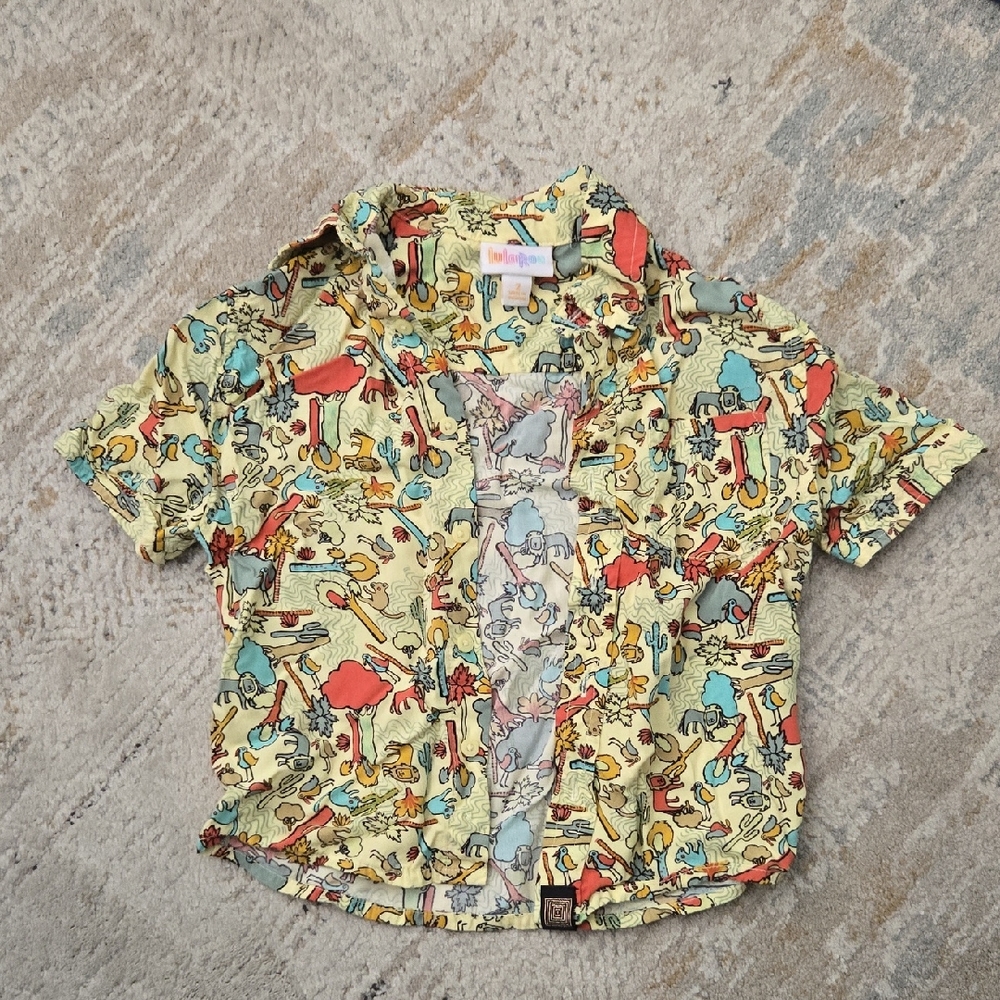 LuLaRoe Multicolor Cartoon Print Top